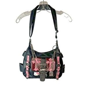 Sanrio Hello Kitty Y2k Gothic Punk Pink Cross W/ Chains Crossbody Bag
